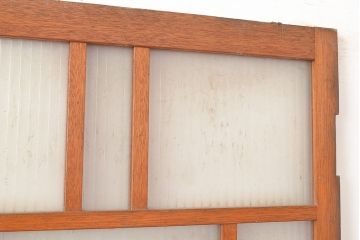 アンティーク建具　銀モールガラス入り　温かみのある雰囲気が魅力のレトロなガラス扉(ドア)(R-048373)