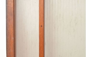 アンティーク建具　銀モールガラス入り　温かみのある雰囲気が魅力のレトロなガラス扉(ドア)(R-048373)