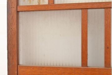 アンティーク建具　銀モールガラス入り　温かみのある雰囲気が魅力のレトロなガラス扉(ドア)(R-048373)