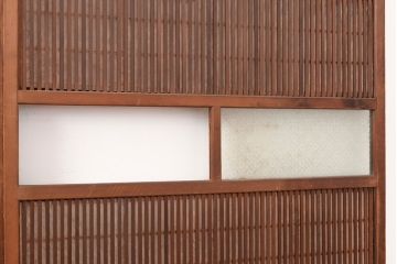 和製アンティーク　和モダンな空間作りにおすすめの裏障子付き格子戸4枚セット(建具、引き戸)(R-048374)