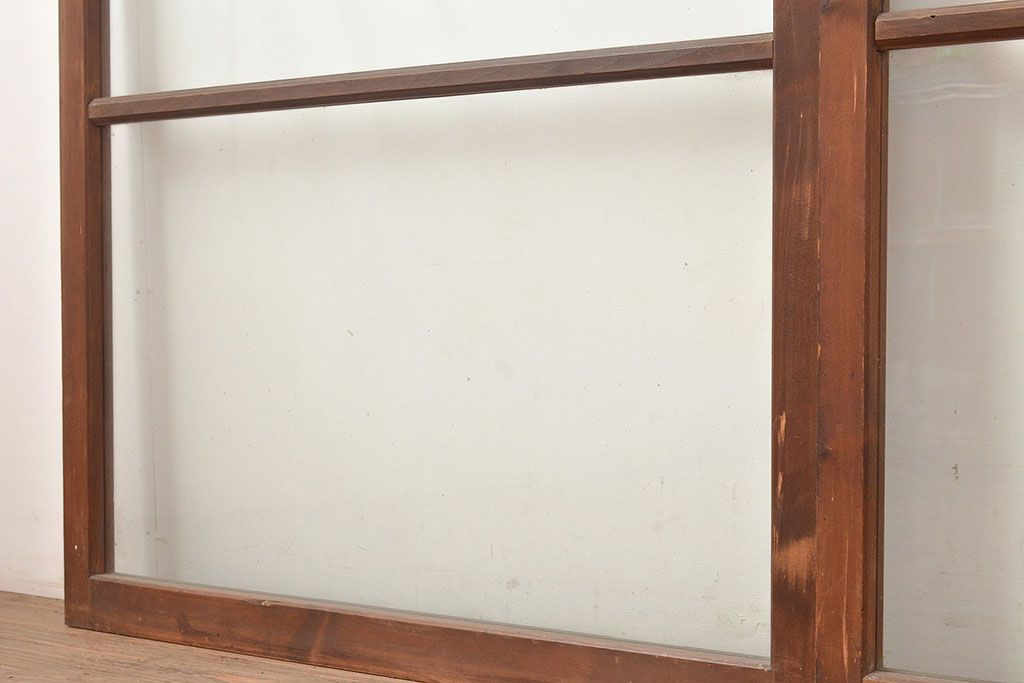 アンティーク建具　ゆらゆらガラスがレトロな趣を演出するガラス戸4枚セット(引き戸、建具)(R-048375)