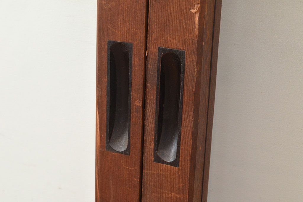 アンティーク建具　ゆらゆらガラスがレトロな趣を演出するガラス戸4枚セット(引き戸、建具)(R-048375)