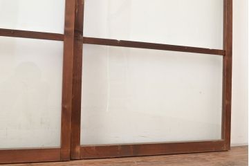アンティーク建具　ゆらゆらガラスがレトロな趣を演出するガラス戸4枚セット(引き戸、建具)(R-048375)