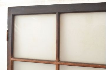 和製アンティーク　レトロな雰囲気を高めるガラス窓付きの木製ドア(建具、扉)(R-048376)