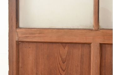 和製アンティーク　レトロな雰囲気を高めるガラス窓付きの木製ドア(建具、扉)(R-048376)