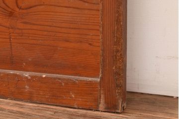 和製アンティーク　くっきりとした木目が味わい深いガラス戸2枚セット(引き戸、建具)(R-048377)