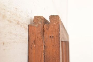 和製アンティーク　くっきりとした木目が味わい深いガラス戸2枚セット(引き戸、建具)(R-048377)