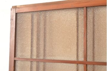 和製アンティーク　くっきりとした木目が味わい深いガラス戸2枚セット(引き戸、建具)(R-048377)