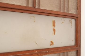 和製アンティーク　くっきりとした木目が味わい深いガラス戸2枚セット(引き戸、建具)(R-048377)