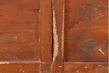 和製アンティーク　くっきりとした木目が味わい深いガラス戸2枚セット(引き戸、建具)(R-048377)