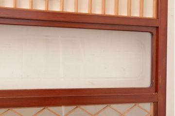 アンティーク建具　組子細工がお洒落な、和の風情たっぷりの障子戸2枚セット(引き戸、建具)(R-048378)