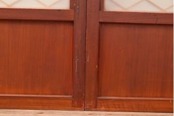 アンティーク建具　組子細工がお洒落な、和の風情たっぷりの障子戸2枚セット(引き戸、建具)(R-048379)