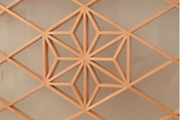 アンティーク建具　組子細工がお洒落な、和の風情たっぷりの障子戸2枚セット(引き戸、建具)(R-048379)