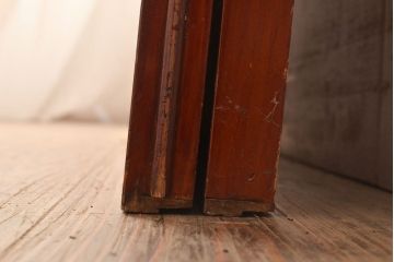 アンティーク建具　組子細工がお洒落な、和の風情たっぷりの障子戸2枚セット(引き戸、建具)(R-048379)
