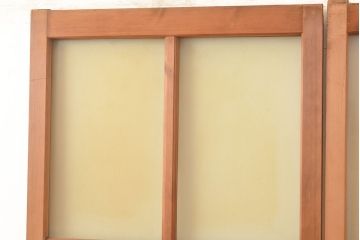 ヴィンテージ建具　昭和中期　幅の狭いつくりが珍しいすりガラス戸4枚セット　(R-048380)