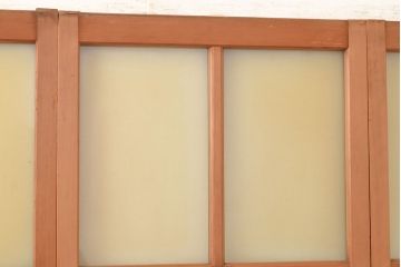 ヴィンテージ建具　昭和中期　幅の狭いつくりが珍しいすりガラス戸4枚セット　(R-048380)