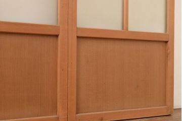 ヴィンテージ建具　昭和中期　幅の狭いつくりが珍しいすりガラス戸4枚セット　(R-048380)
