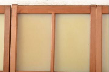 アンティーク建具　幅の狭いつくりが珍しいすりガラス戸4枚セット(引き戸、建具)(R-048380)