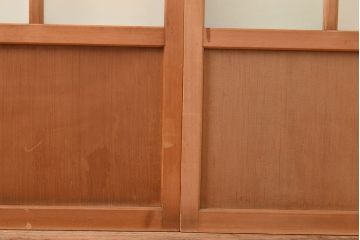 アンティーク建具　幅の狭いつくりが珍しいすりガラス戸4枚セット(引き戸、建具)(R-048380)