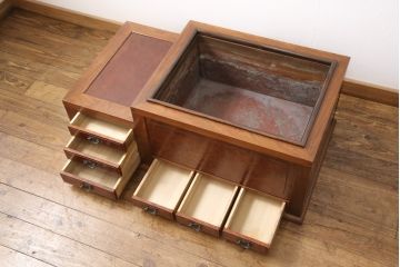 和製アンティーク　民芸家具　カリン材の鳥眼杢を贅沢に使用した、一級品の長火鉢(花梨材)(R-048382)