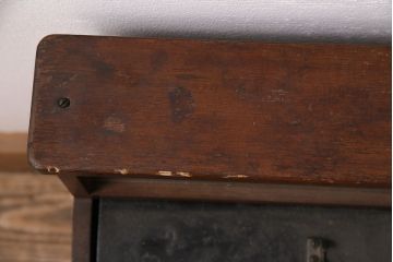 ジャンク品　コレクションに!昭和の懐かしい雰囲気が味わえる木製レジスター(ディスプレイ)(R-048389)