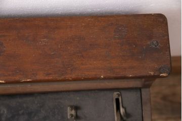 ジャンク品　コレクションに!昭和の懐かしい雰囲気が味わえる木製レジスター(ディスプレイ)(R-048389)