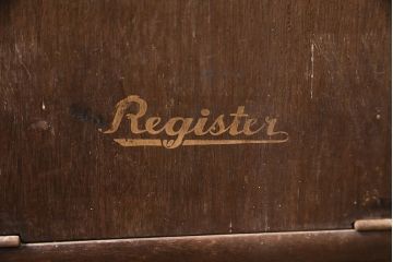 ジャンク品　レトロなデザインが雰囲気を高める木製レジスター(ディスプレイ)(R-048390)