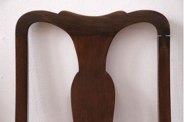 イギリスアンティーク　ウォールナット材　優美な雰囲気のクイーンアンチェア4脚セット(ダイニングチェア、椅子、バラ売り可能)(R-048392)