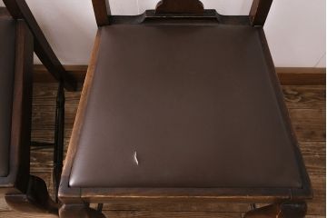 イギリスアンティーク　ウォールナット材　優美な雰囲気のクイーンアンチェア4脚セット(ダイニングチェア、椅子、バラ売り可能)(R-048392)