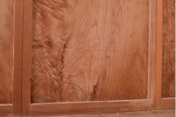 和製アンティーク　高級品　存在感のある木目が魅力!杉材一枚板を贅沢に使用した、ダイヤガラス入りの引き戸4枚セット(建具)(R-048396)
