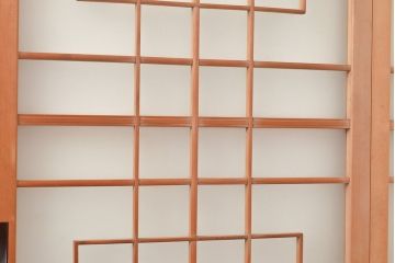 アンティーク建具　組子デザインが美しいガラス戸4枚セット(引き戸、建具)(R-048397)