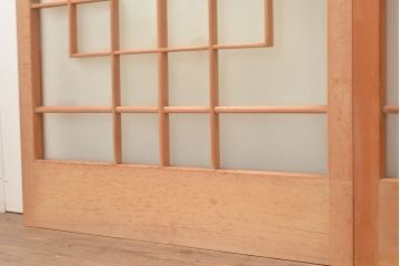 アンティーク建具　組子デザインが美しいガラス戸4枚セット(引き戸、建具)(R-048397)