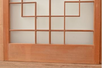 アンティーク建具　組子デザインが美しいガラス戸4枚セット(引き戸、建具)(R-048397)