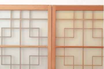 アンティーク建具　組子デザインが美しいガラス戸4枚セット(引き戸、建具)(R-048397)