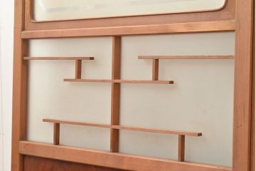 ヴィンテージ建具　昭和中期　珍しい桟のデザインが目を引くガラス戸4枚セット　(R-048398)