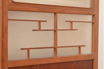 ヴィンテージ建具　昭和中期　珍しい桟のデザインが目を引くガラス戸4枚セット　(R-048398)