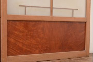 ヴィンテージ建具　昭和中期　珍しい桟のデザインが目を引くガラス戸4枚セット　(R-048398)