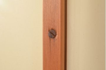 ヴィンテージ建具　昭和中期　珍しい桟のデザインが目を引くガラス戸4枚セット　(R-048398)