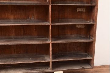 アンティーク家具　和製アンティーク　薄型サイズが珍しい収納棚(本棚、ブックシェルフ)(R-048405)