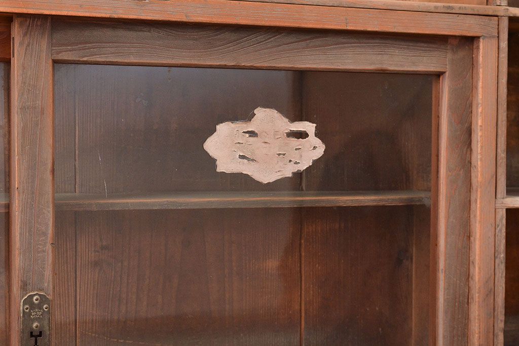 アンティーク家具　和製アンティーク　薄型サイズが珍しい収納棚(本棚、ブックシェルフ)(R-048405)