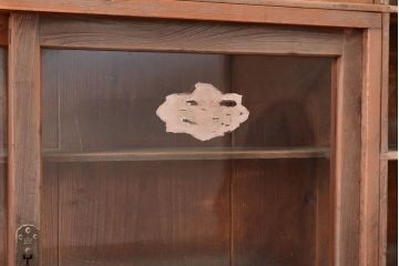 アンティーク家具　和製アンティーク　薄型サイズが珍しい収納棚(本棚、ブックシェルフ)(R-048405)