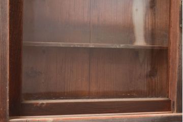 アンティーク家具　和製アンティーク　薄型サイズが珍しい収納棚(本棚、ブックシェルフ)(R-048405)