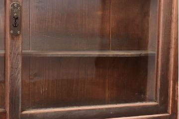 アンティーク家具　和製アンティーク　薄型サイズが珍しい収納棚(本棚、ブックシェルフ)(R-048405)