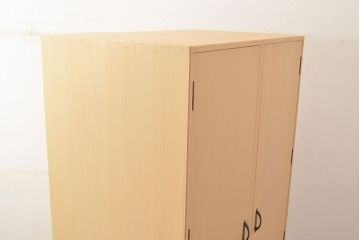 中古　伝統工芸品　伝統工芸士・横山松雄作　すっきりとした佇まいが魅力的な加茂総桐箪笥のワードローブ(定価約60万円)(総桐たんす、洋服タンス、衣装タンス)(R-048410)