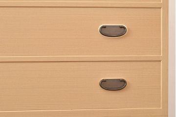 中古　伝統工芸品　伝統工芸士・横山松雄作　明るい木肌が温もりを感じさせる加茂総桐箪笥(総桐たんす、引き出し、チェスト、衣装タンス)(R-048411)