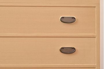 中古　伝統工芸品　伝統工芸士・横山松雄作　明るい木肌が温もりを感じさせる加茂総桐箪笥(総桐たんす、引き出し、チェスト、衣装タンス)(R-048411)