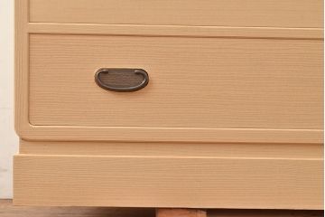 中古　伝統工芸品　伝統工芸士・横山松雄作　明るい木肌が温もりを感じさせる加茂総桐箪笥(総桐たんす、引き出し、チェスト、衣装タンス)(R-048411)