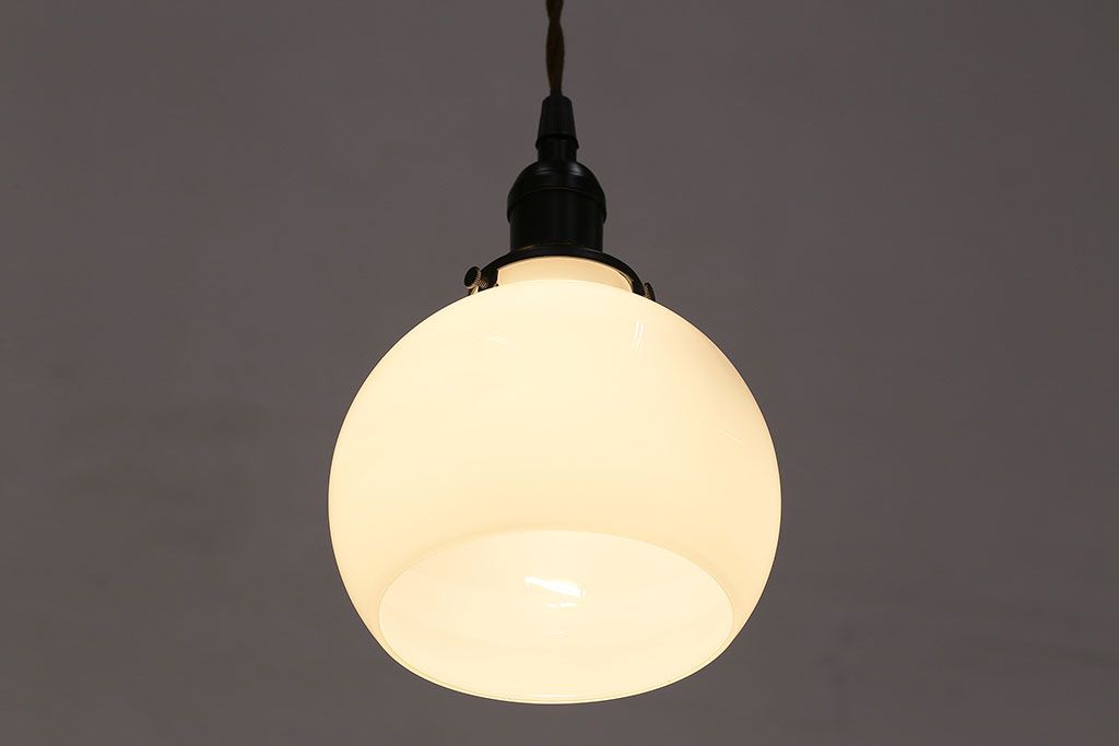 和製アンティーク　シンプルで取り入れやすい小ぶりな天井照明(吊り下げ照明、ペンダントライト)(R-048419)