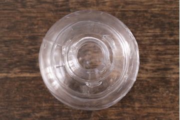 昭和初期　古いガラスの豆ランプ(オイルランプ、火屋、油壷)(R-048422)