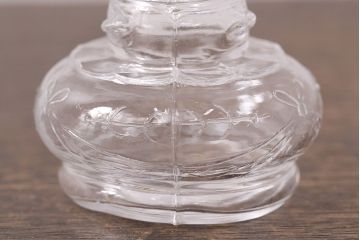 昭和初期　古いガラスの豆ランプ(オイルランプ、火屋、油壷)(R-048423)